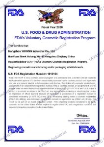 FDA Cosmetics Registration Certificate(1)